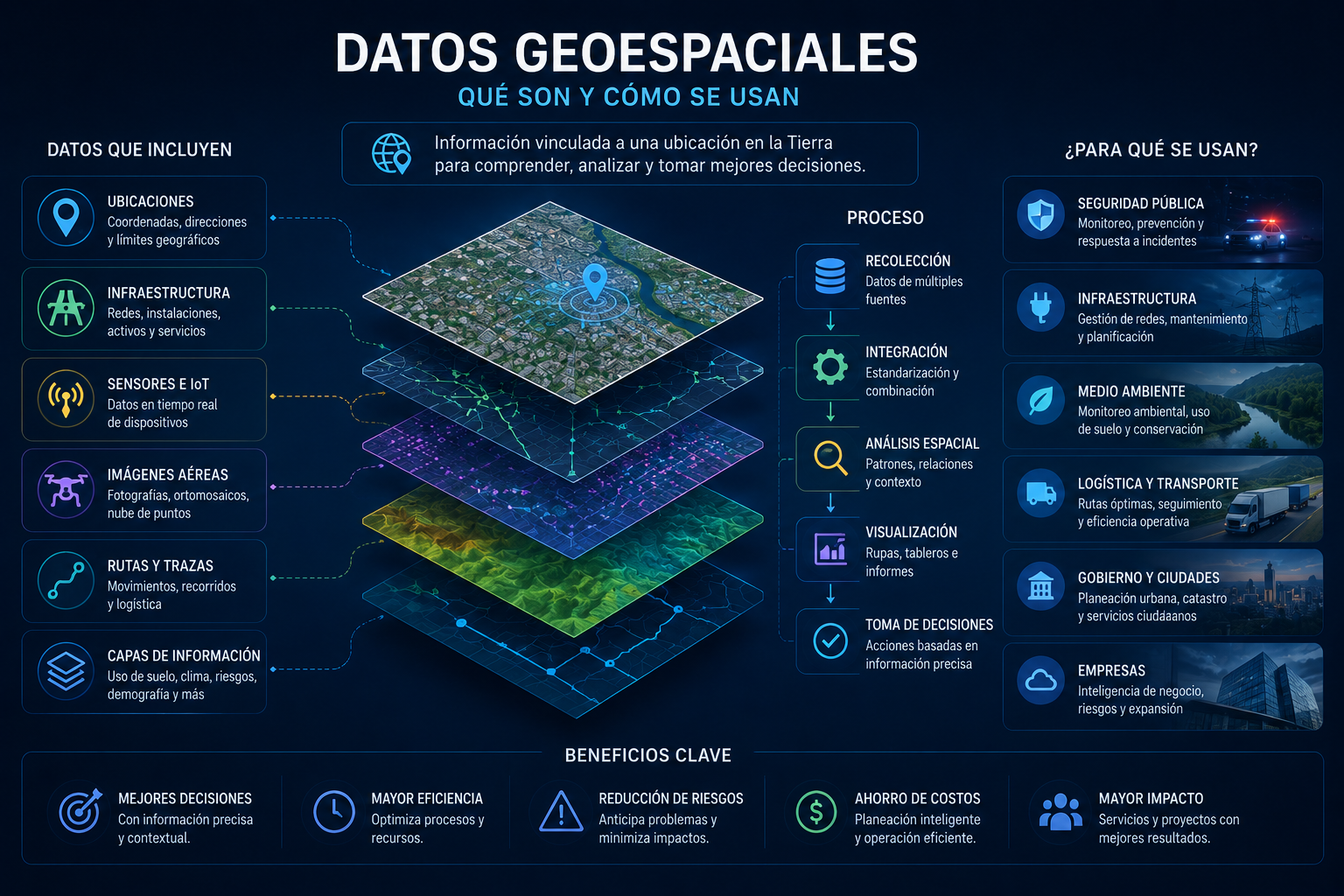 Datos geoespaciales aplicados a mapas, infraestructura y análisis territorial