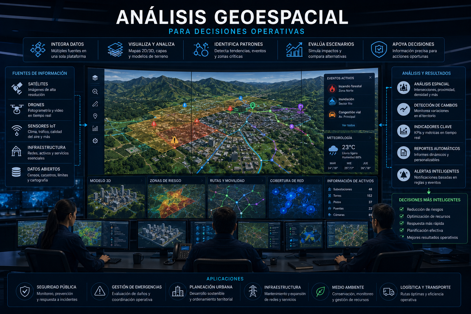 Análisis geoespacial para decisiones operativas y gestión territorial