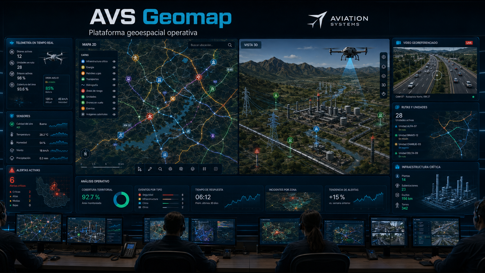 AVS Geomap plataforma geoespacial operativa para mapas datos drones e infraestructura