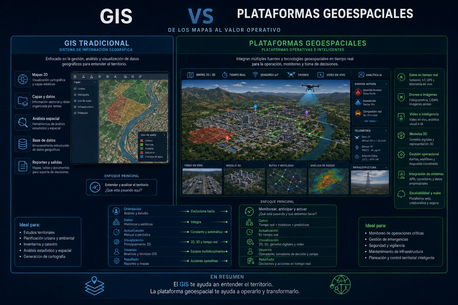 GIS y plataformas geoespaciales para análisis territorial y gestión operativa