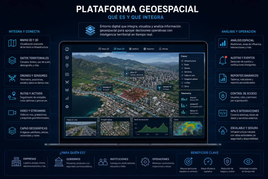 Plataforma geoespacial: qué es y qué integra