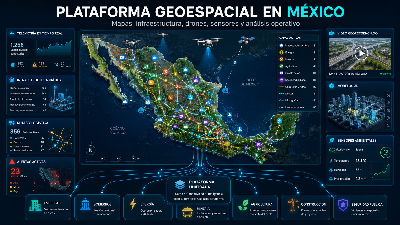 Plataforma geoespacial en México para gestión territorial e infraestructura