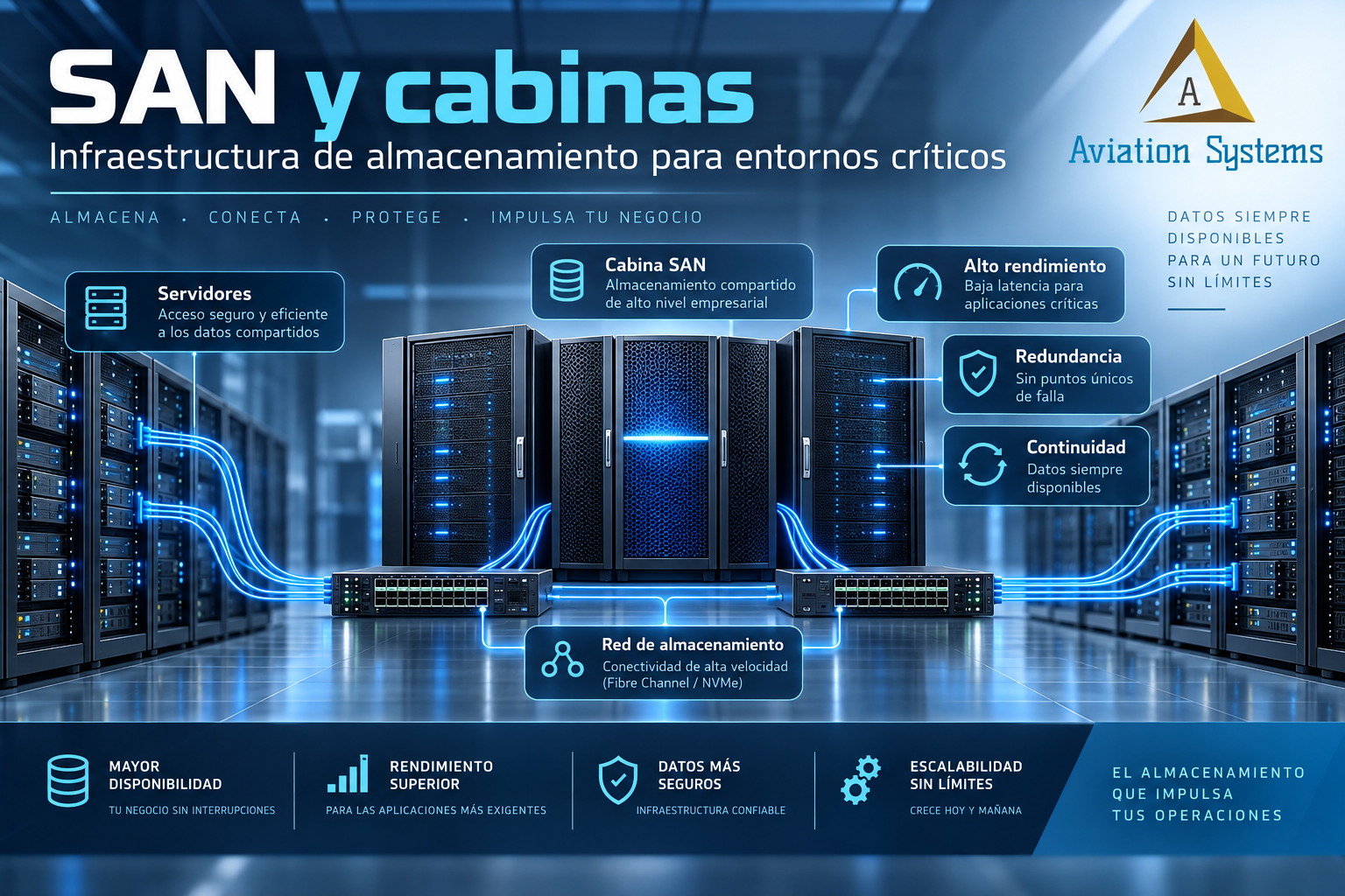SAN empresarial para infraestructura crítica
