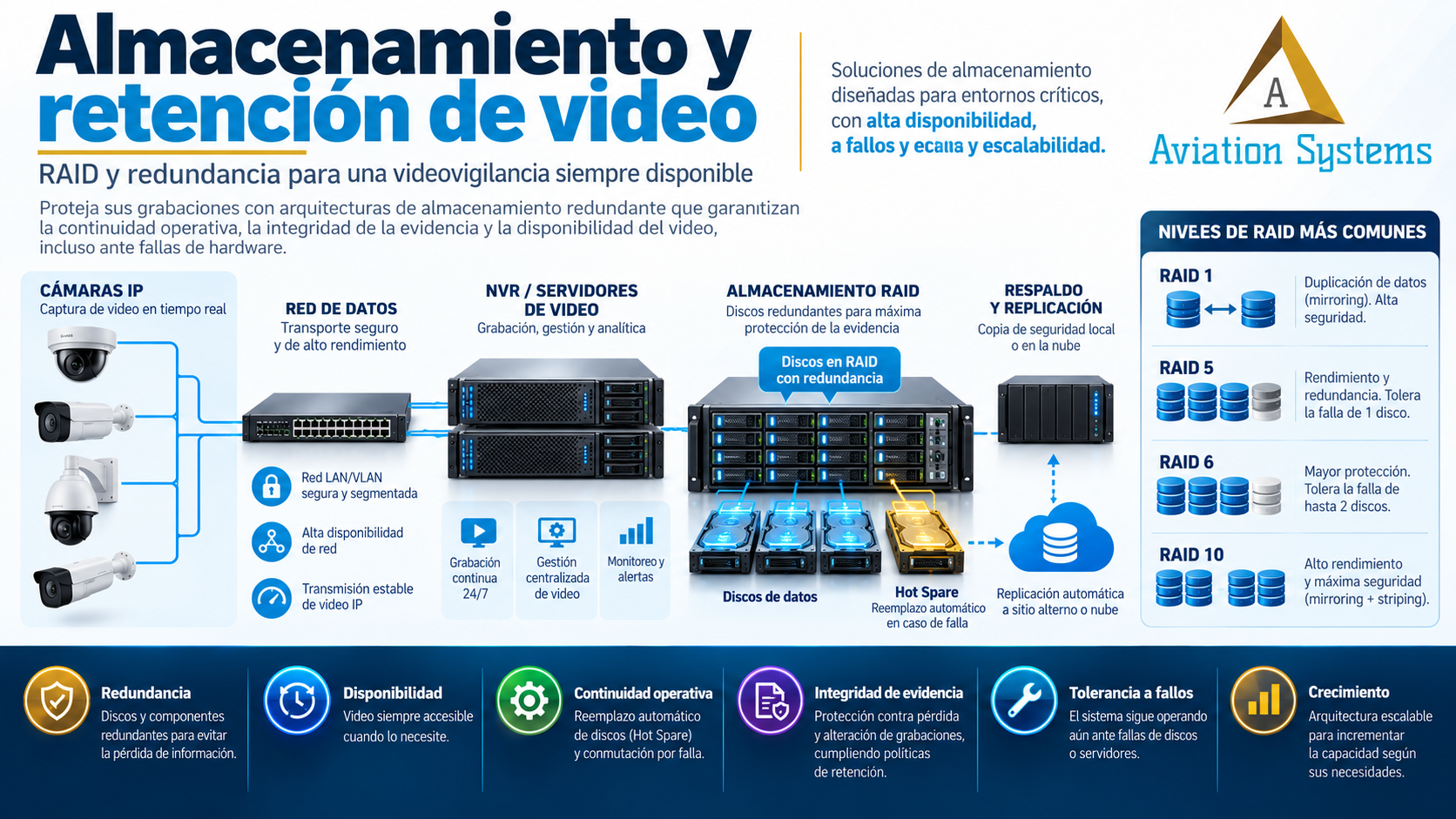 Redundancia RAID para almacenamiento de video