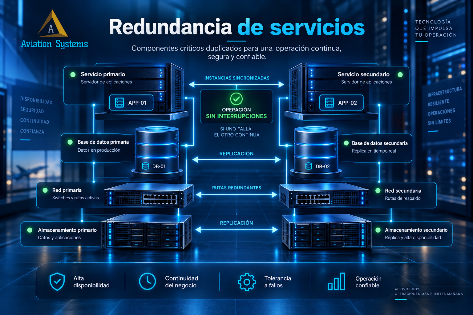 Redundancia de servicios críticos