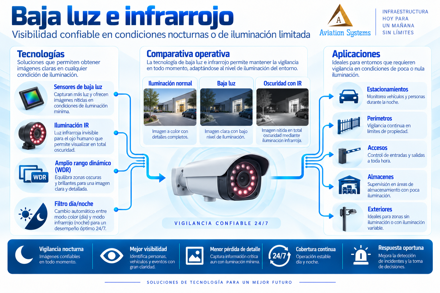 Cámaras de baja iluminación e infrarrojo