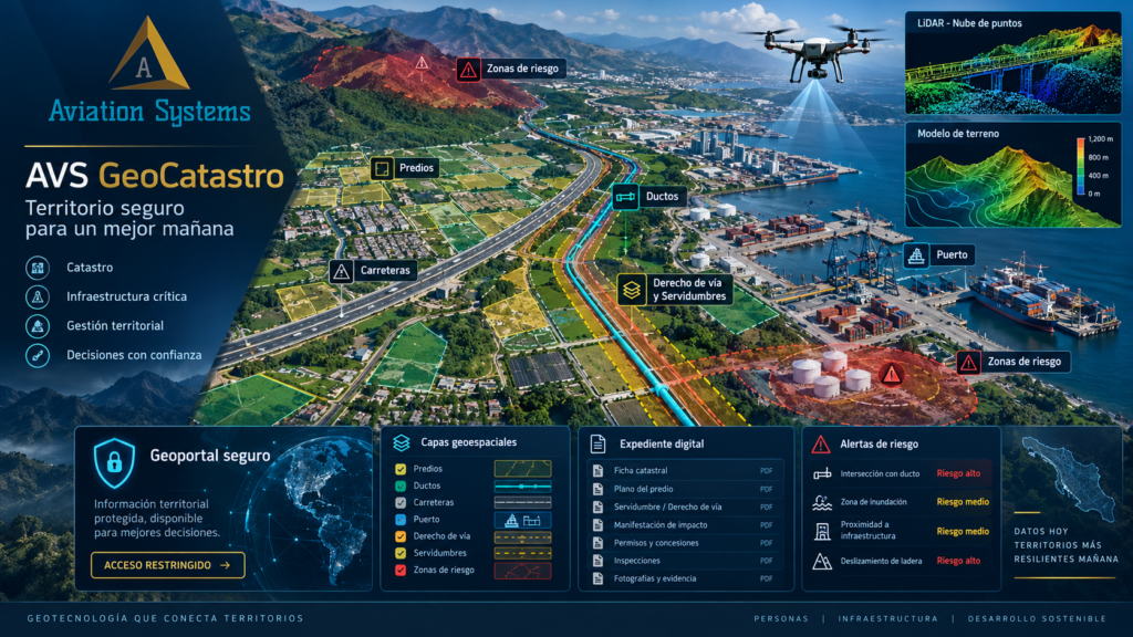 Catastro e infraestructura crítica: ductos, carreteras, puertos y derechos de vía