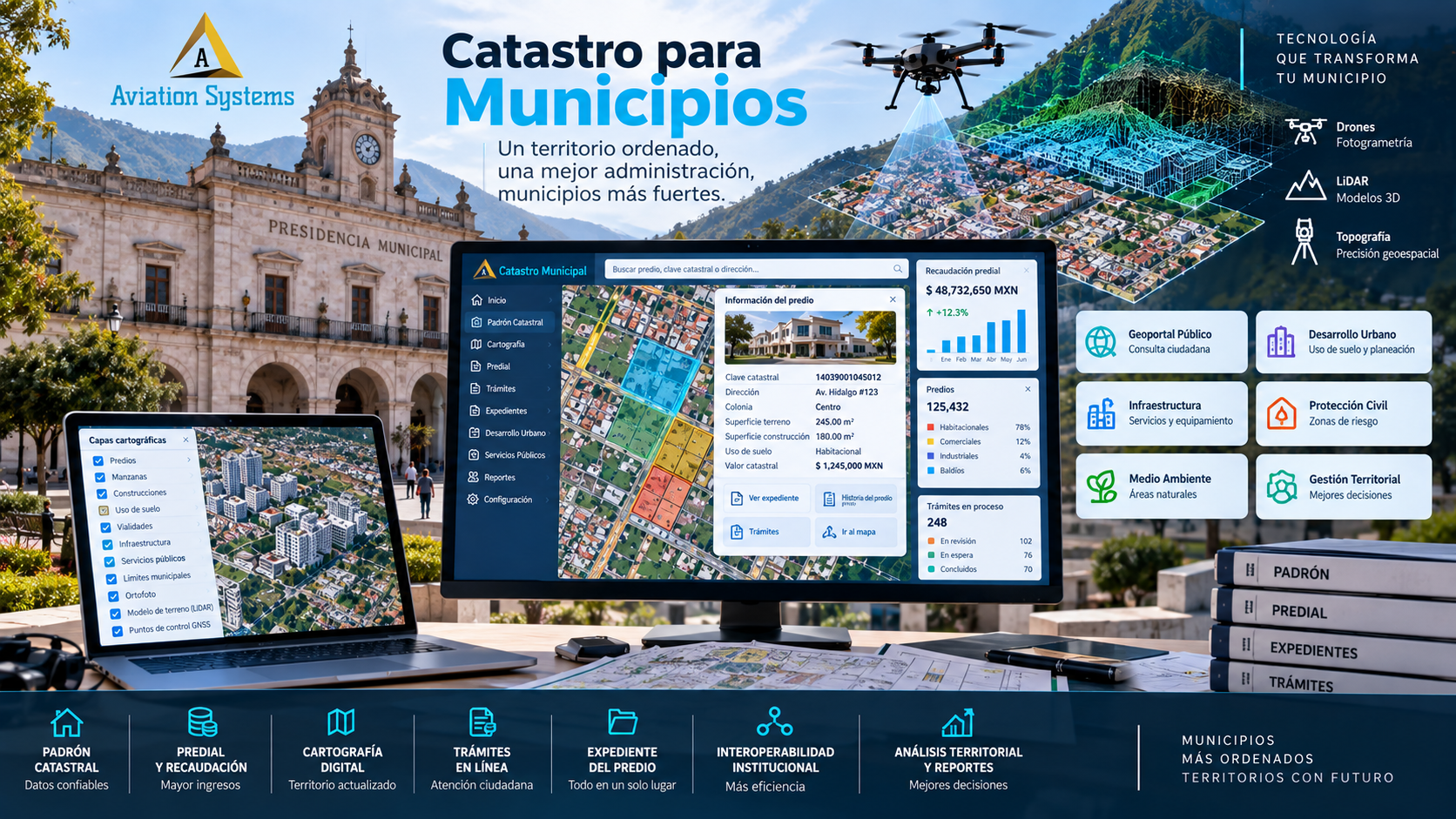 Catastro para municipios con predial recaudación cartografía y gestión territorial