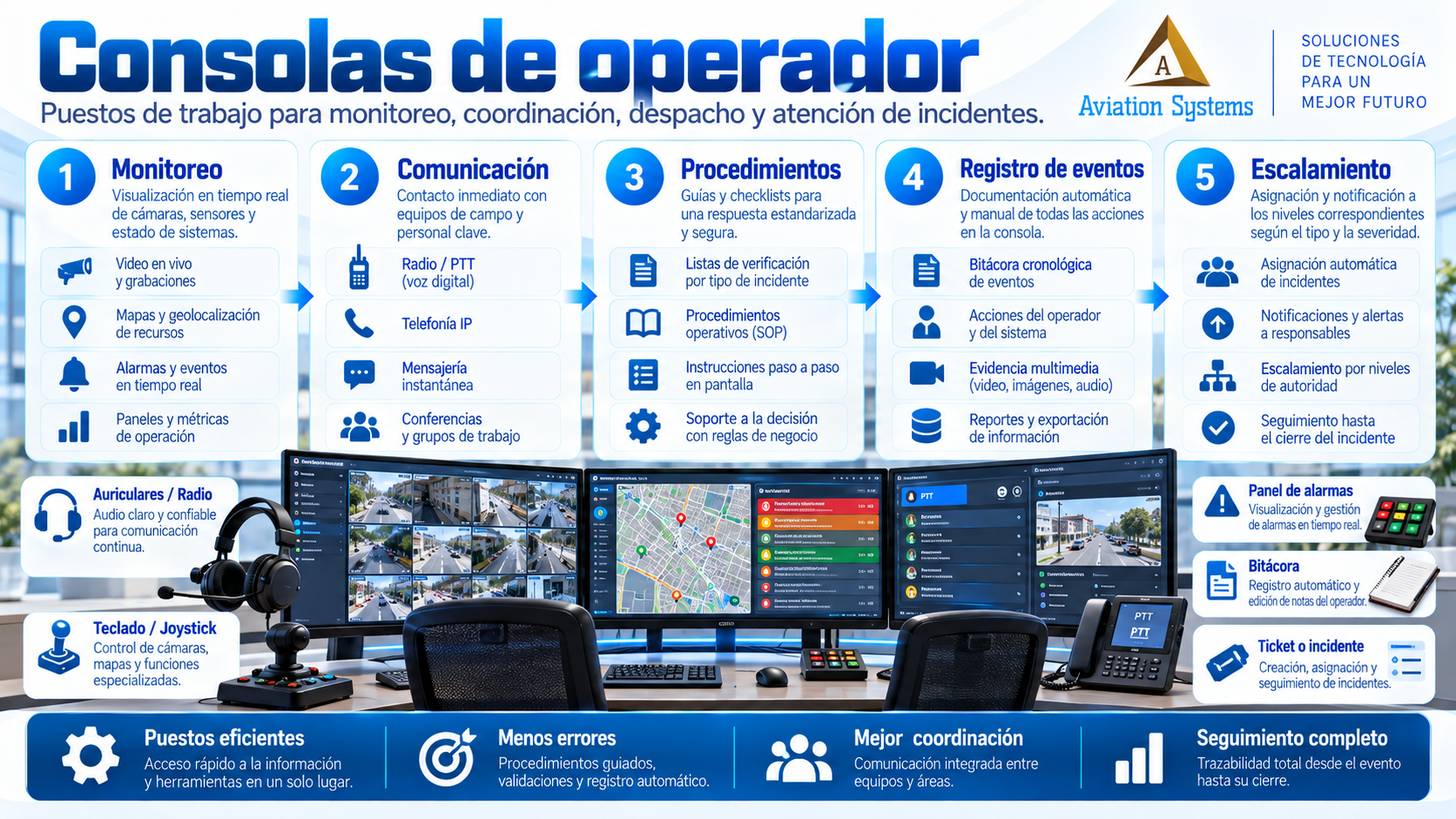Consolas de operador para centro de monitoreo