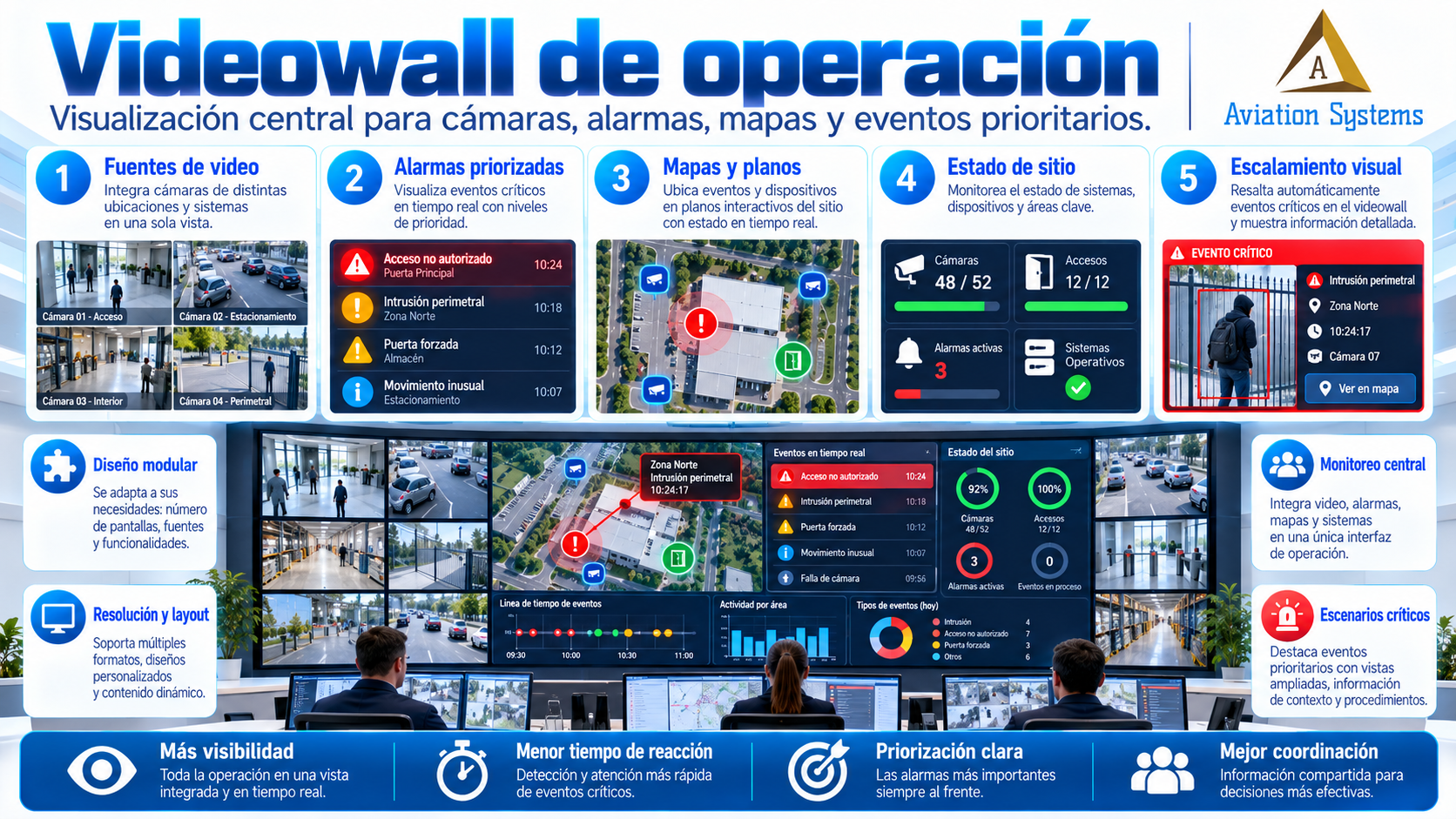 Videowall para centro de mando y monitoreo