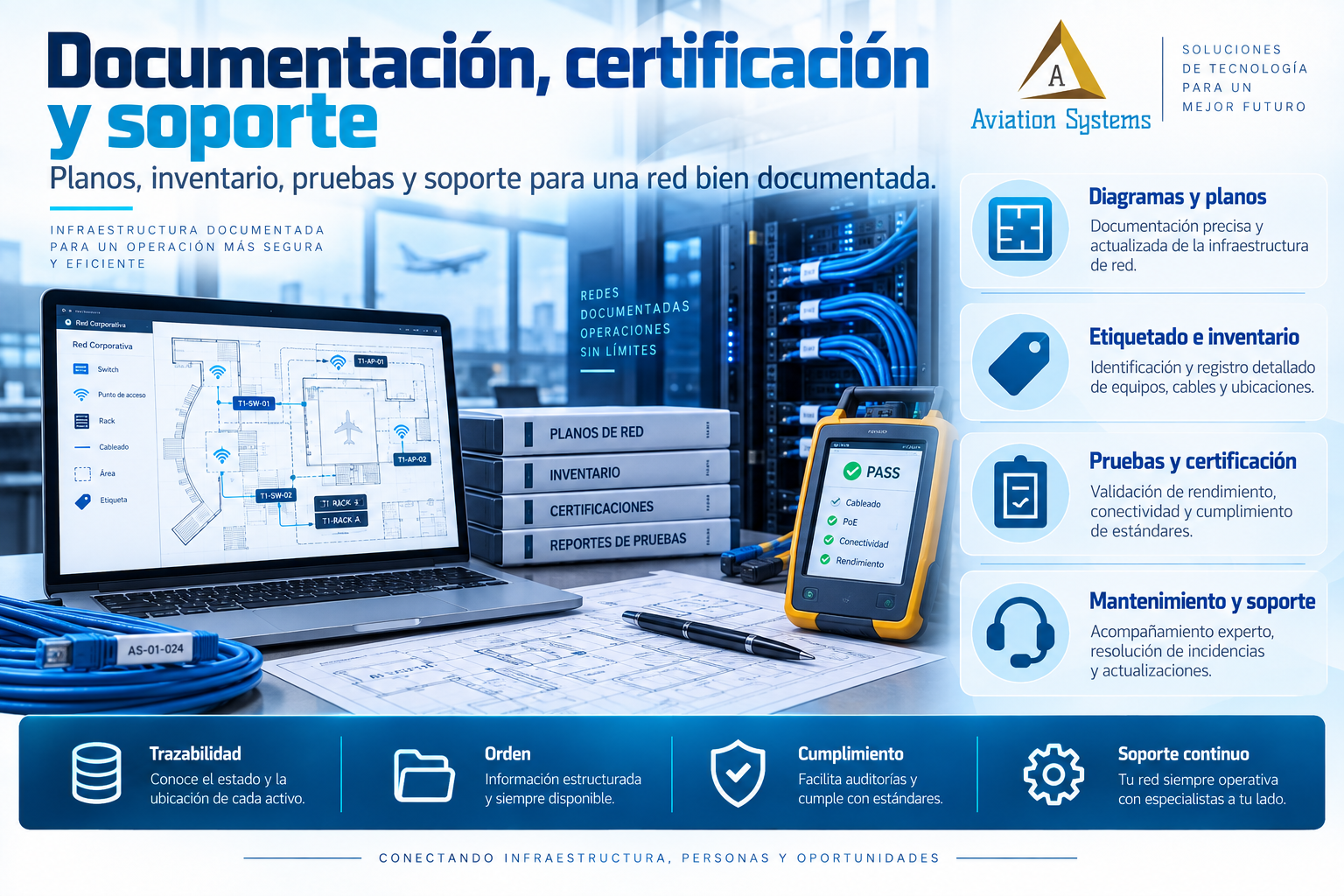 Documentación, certificación y soporte