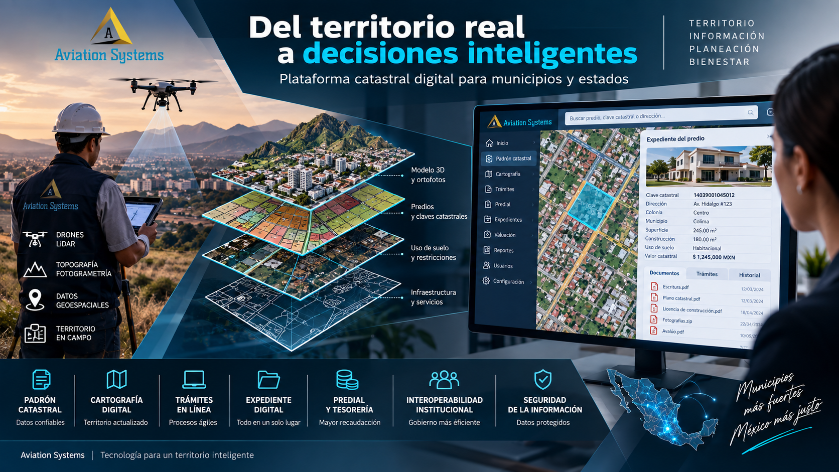 Expediente catastral digital con documentos trámites padrón cartografía y trazabilidad