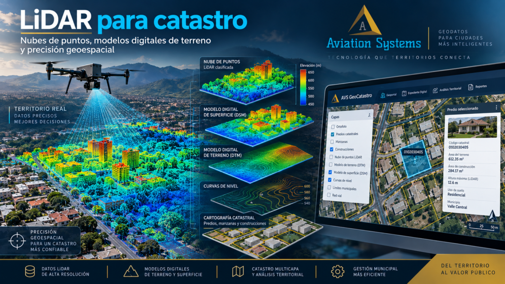 LiDAR para catastro: modelos de terreno, nubes de puntos y precisión