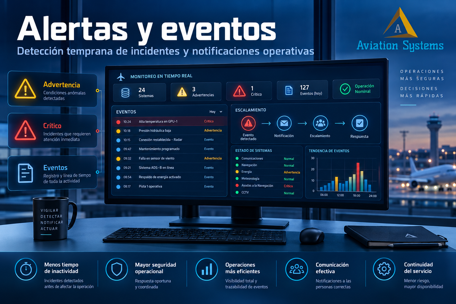 Alertas y eventos de infraestructura