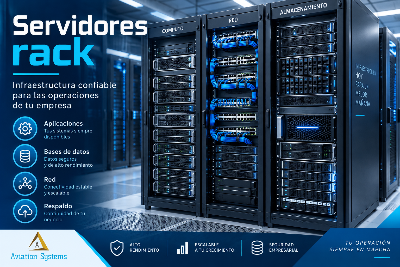 Servidores rack para infraestructura empresarial