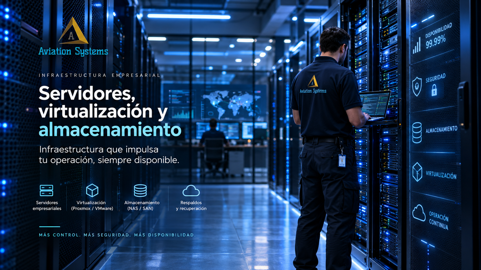 Servidores, virtualización y almacenamiento empresarial