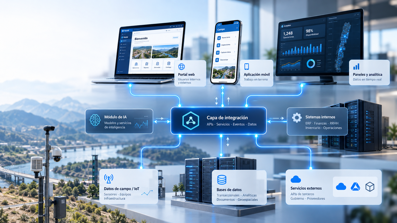 Arquitectura de software, APIs, datos e infraestructura