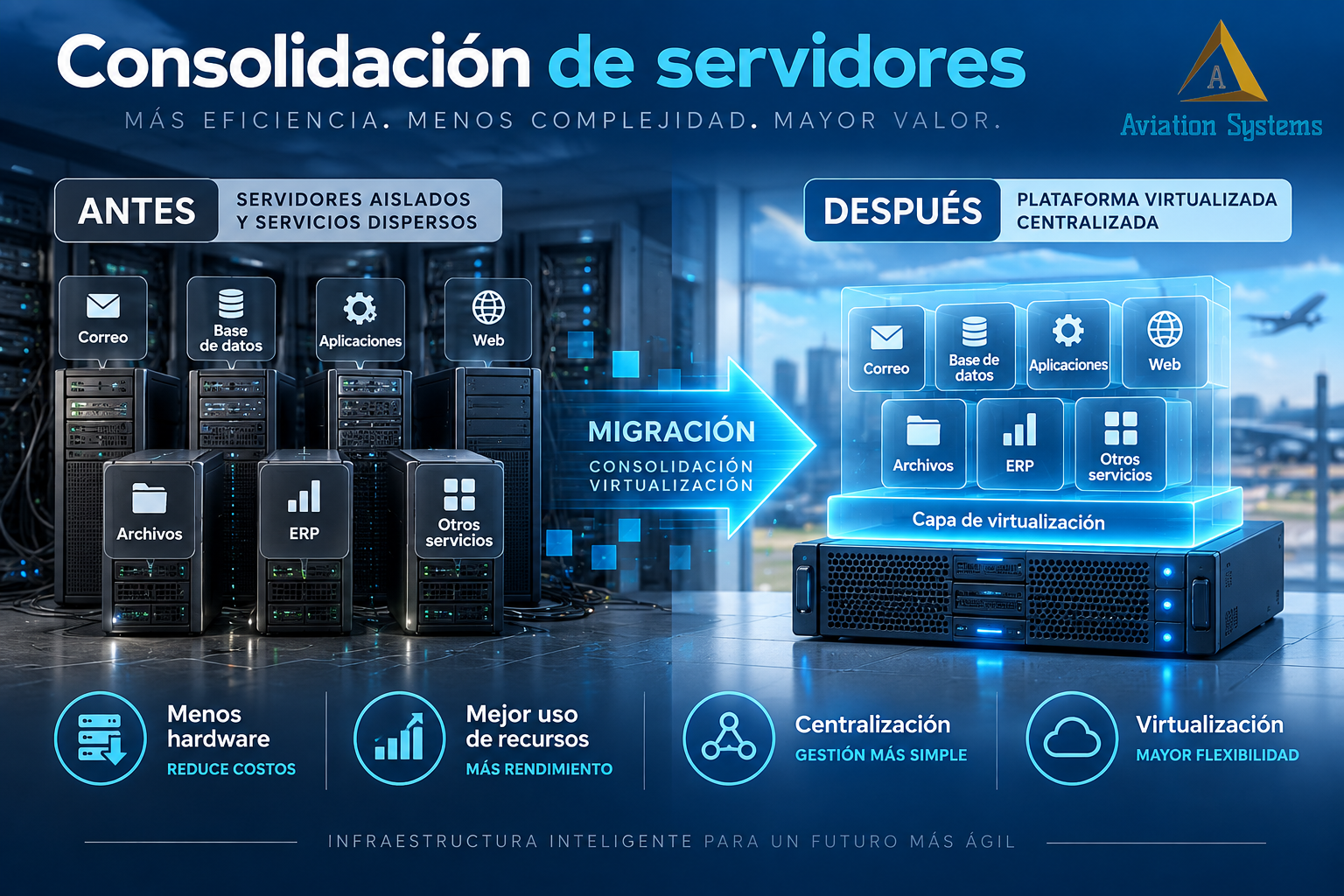 Consolidación de servidores mediante virtualización
